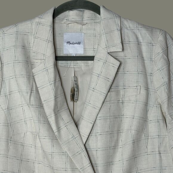 Madewell Cream Plaid Blazer - Picture 5 of 11